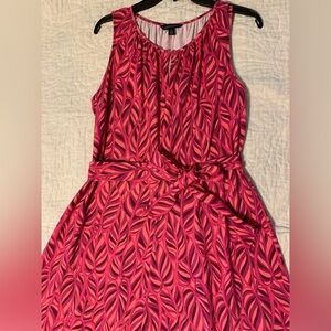 Lands end knit dress with cloth belt.